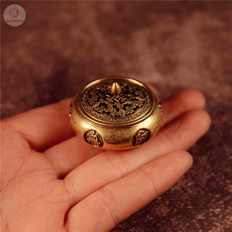 Vintage Brass Incense Holder Decorative Incense Burner Aromatherapy Ornament Home