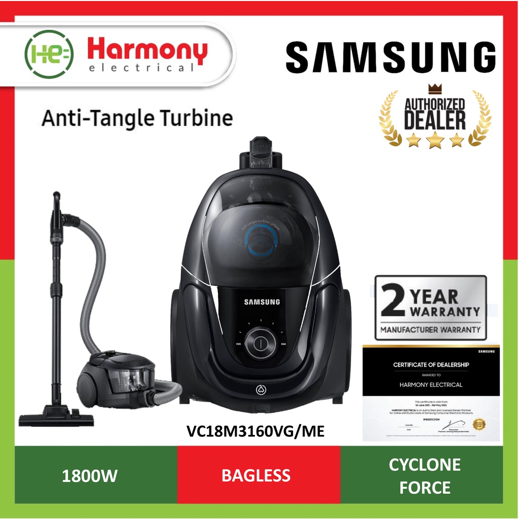 SAMSUNG VC18M3160VG/ME Canister Vacuum Cleaner 1800W With CyClone Force