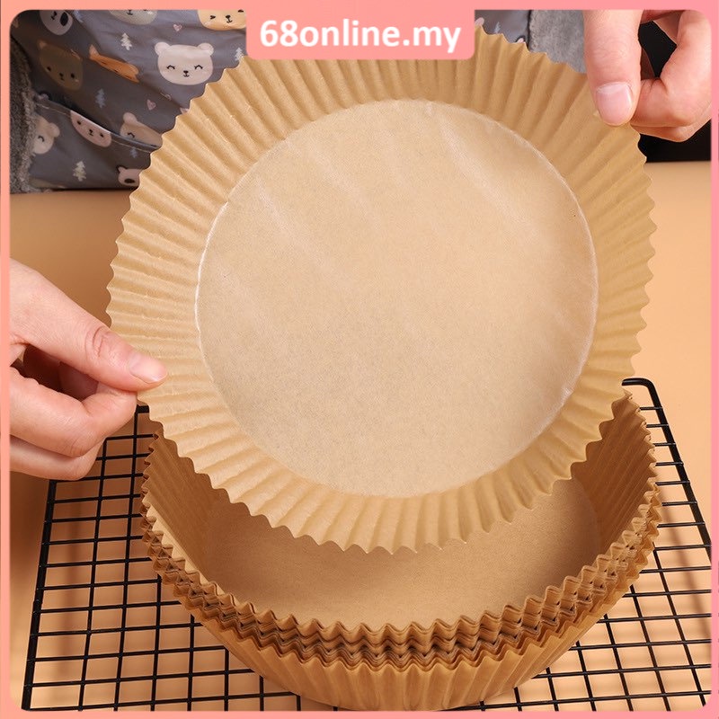 [Johor Seller] 20cm Air Fryer Disposable Baking Papers Non-Stick Steamer Round Oilproof Parchment Micro-wave Oven