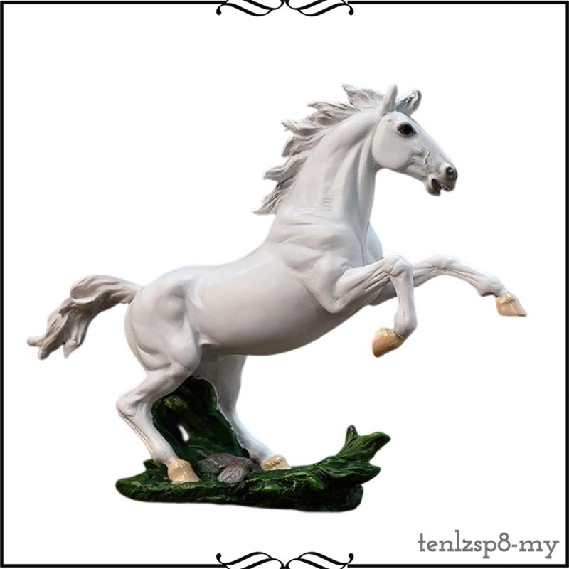 [Tenlzsp8] Standing Horse Statue Sculpture Resin Crafts Rearing Horse Art Figurine for Home