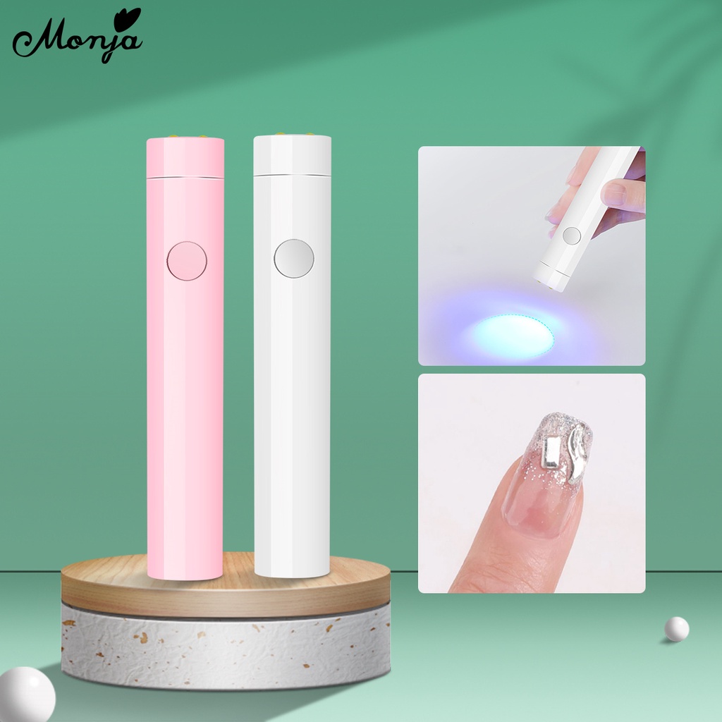 Monja Mini Portable 3 Leds Handheld Lamp USB Flashlight UV Lamp Adhesive Glue Nail Dryer Quick Drying Lamp DIY Manicure Tools