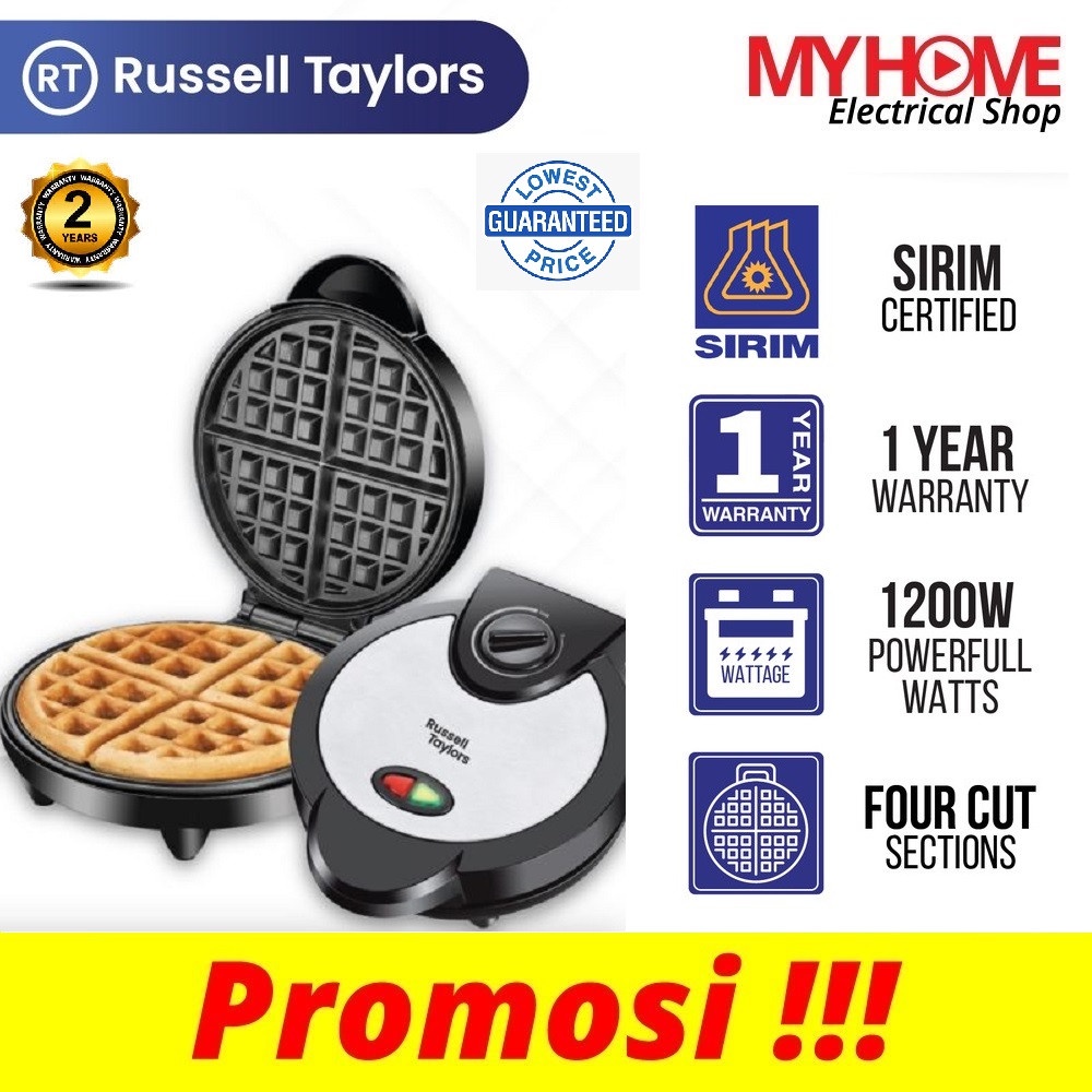 Russell Taylors WM-25 Belgian Waffle Maker with Temperature Control (Stainless Steel)