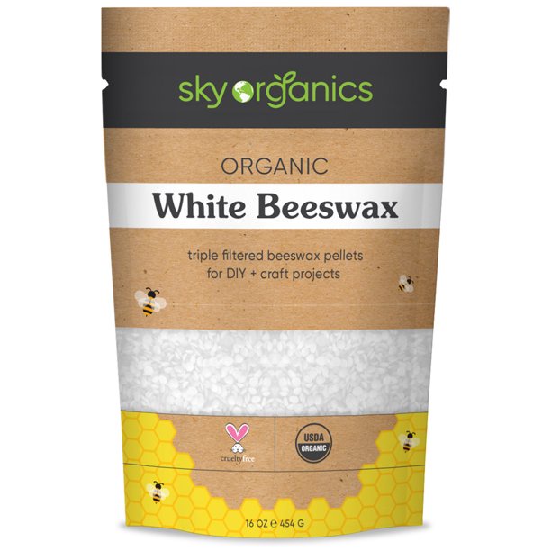 Sky Organics White Beeswax Pellets, 100% Pure USDA Organic Bees Wax, Easy Melt Beeswax for DIY Candles, Skin Care