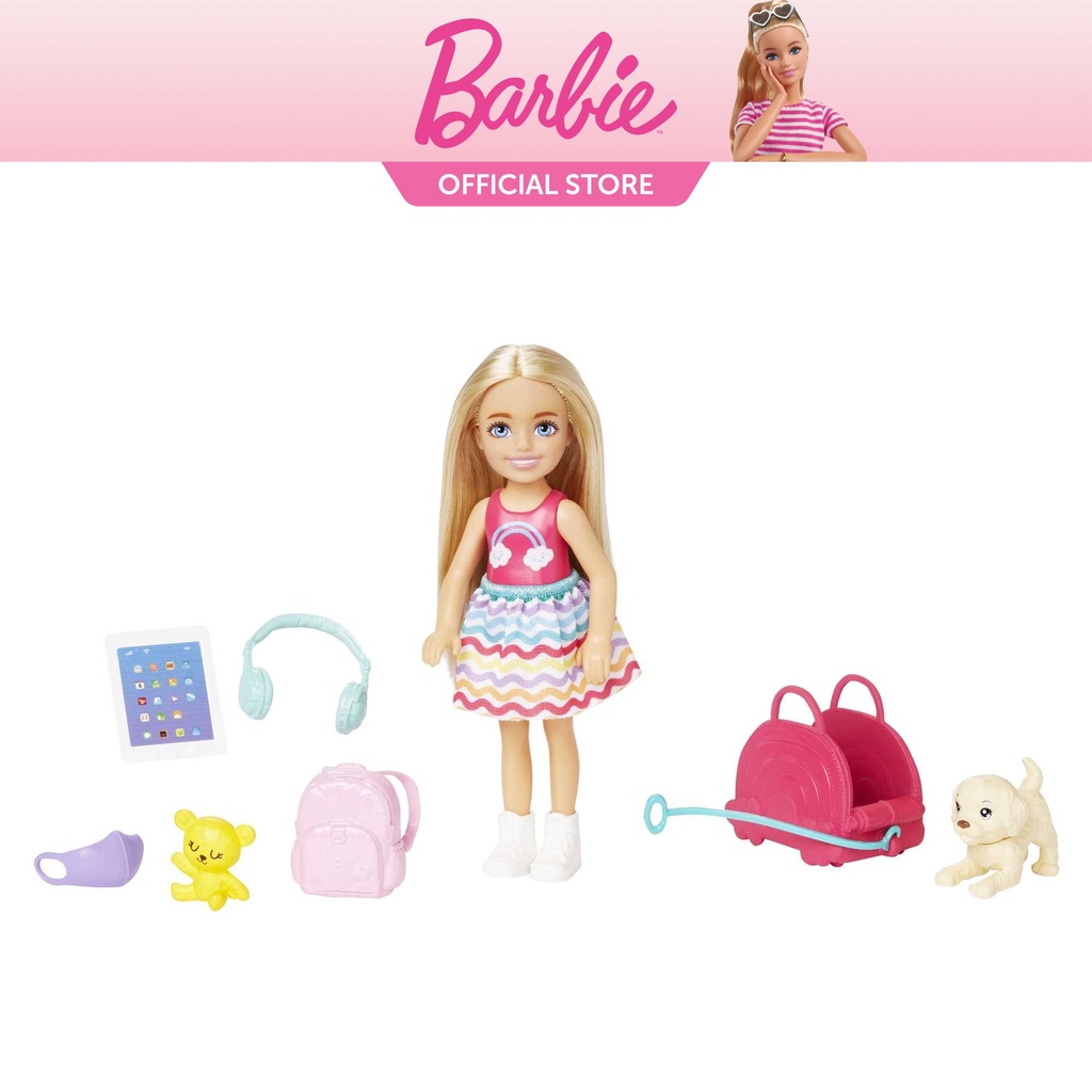 Barbie Chelsea Doll With Puppy Travel Playset