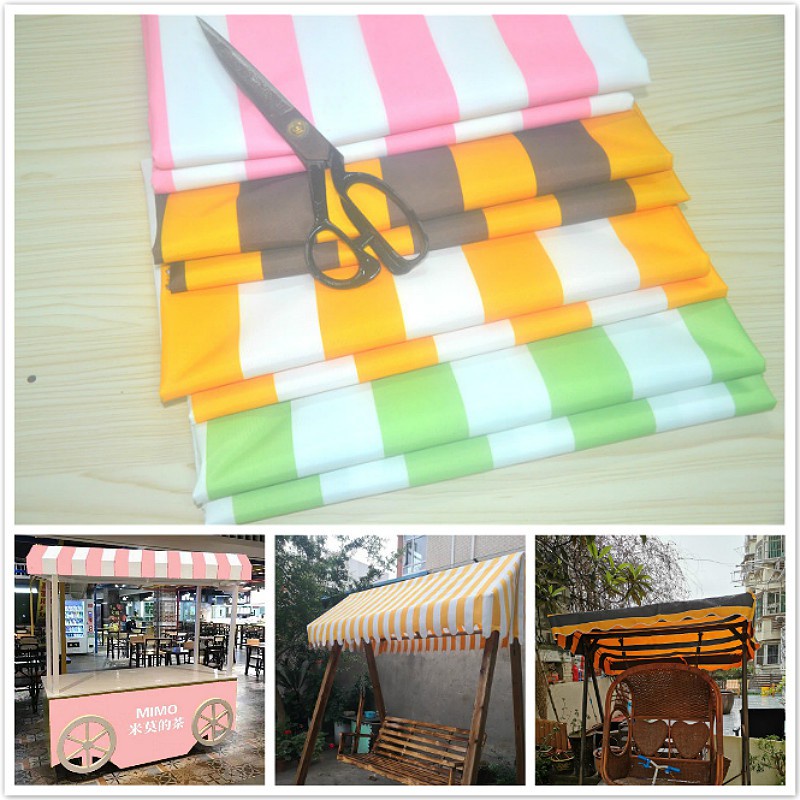 420D Striped print Oxford fabric waterproof fabric Canopy tent umbrella cloth PU Coated 50X150cm