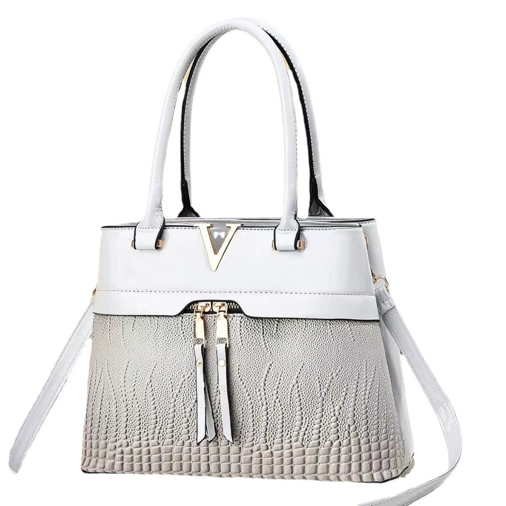 Ready Stock myfooyin/Women's Handbag/Handbag/Wallet Travel/qqf Wholesale/Shoulder Bag/Ladies Handbag Cheap/Leather Shoulder Bag/Leather Shoulder/Shoulder Bag handbags Bag Large Capacity Shiny Leather Crocodile Pattern Female Bag Handbag OJ3O