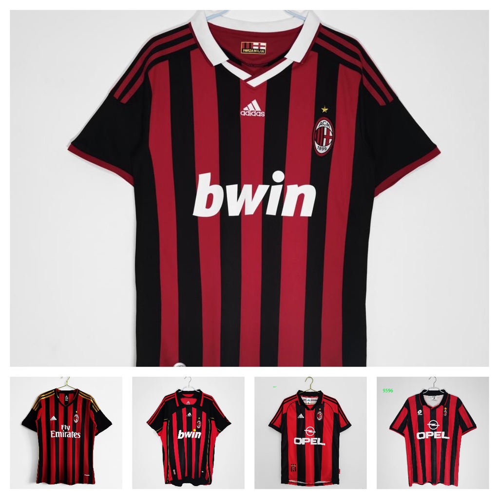 1995 96 06 07 09 10 13 14 Ac Milan Home Retro Fans Football Shirt Men Tops Jersey Thailand Quality