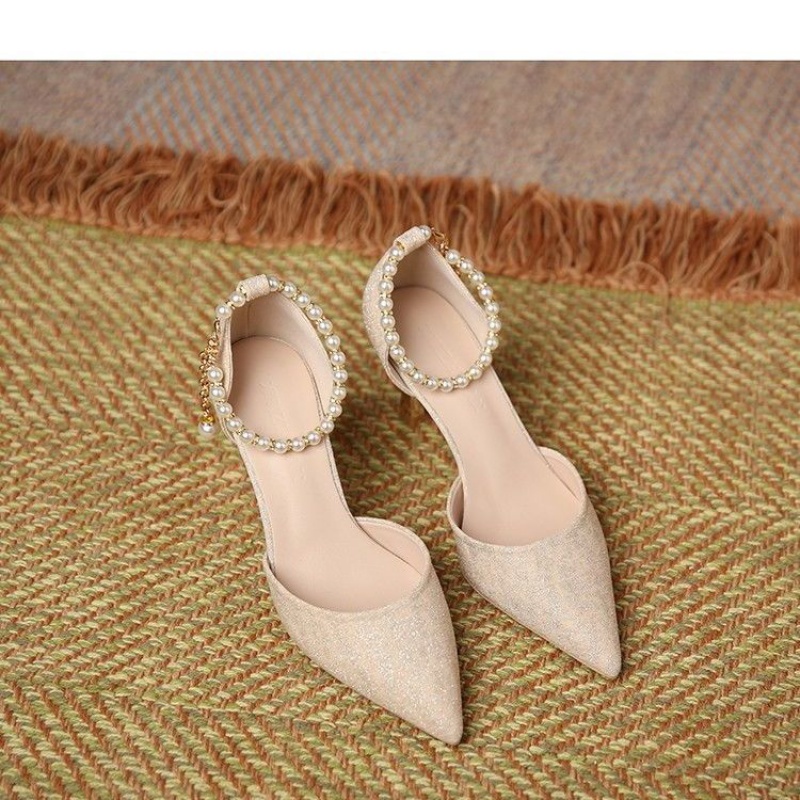 Pearl Rhinestone Shoelace Prevent Shoes From Heel High Heels Free