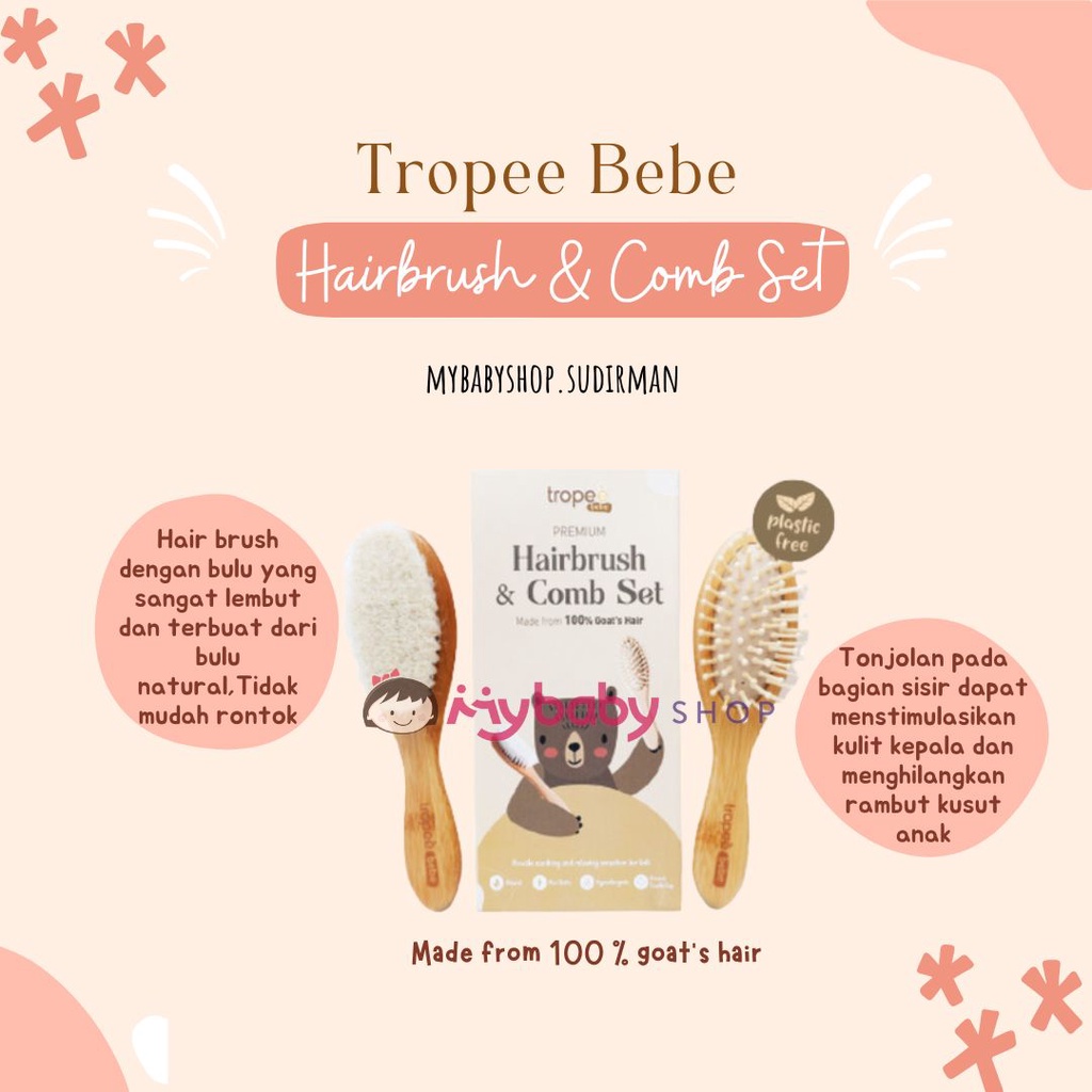 Tropee Bebe - Hair Brush and Comb Set Baby Comb/