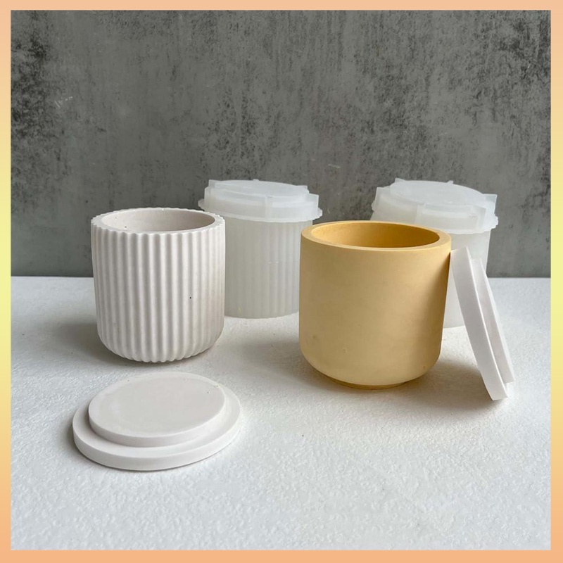 DIY Handmade Plaster Molds Scented Cup Flower Pot Molds Candle Jar Molds Concrete Molds Silicone Molds Cement Jewelry Box Molds