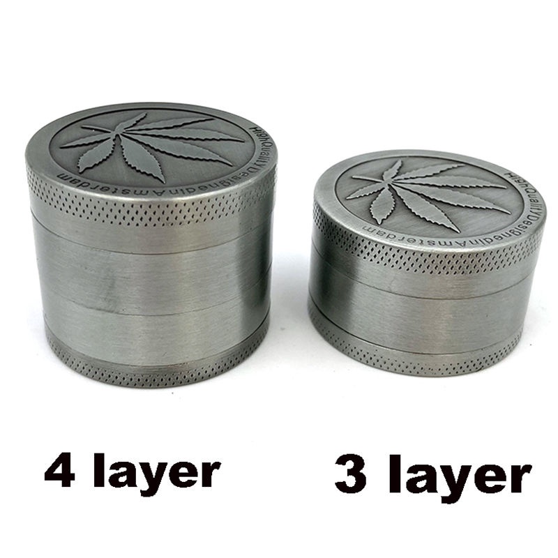 Metal Leaf Grinder 3/4 Layer Mesh Screen Pollen Catcher Smoke Herb Herbal Spice Mini Herb Grinder with Scrap Smoking Acc