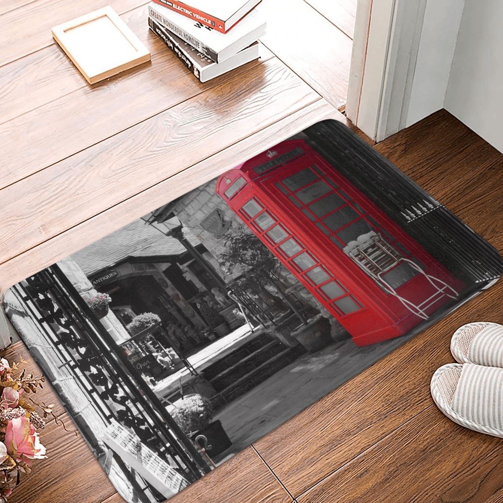 Vintage London Call Box Doormat Bedroom Printed Polyeste Kitchen Balcony Mat Anti-slip Floor Rug Bath Mat