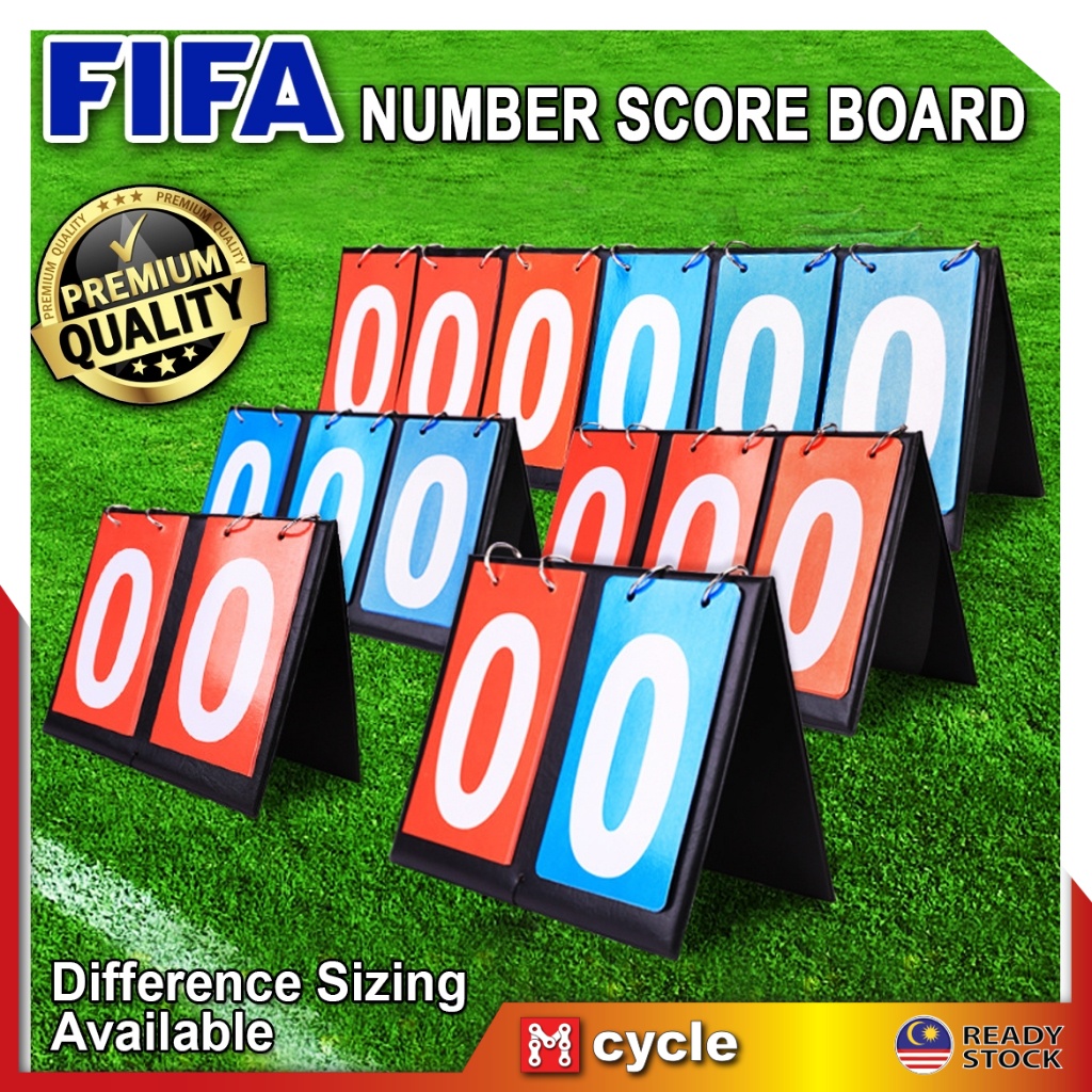 FIFA Premium Sports 4 6 Digit Number Flipping Scoreboard Sport Soccer Volleyball Basketball Referee Coach Score Point