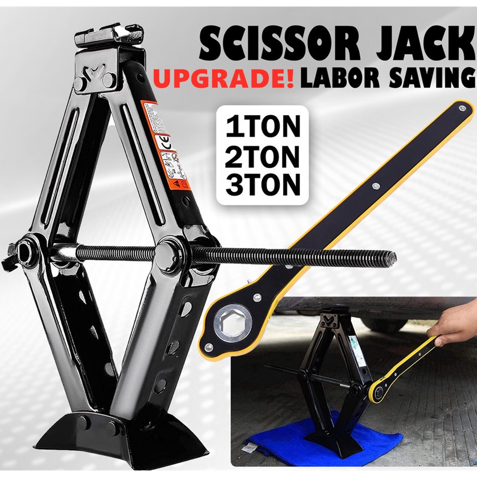 Manual Scissor Double Tooth Jack Heavy Duty Car Jack Kereta Jack Tayar