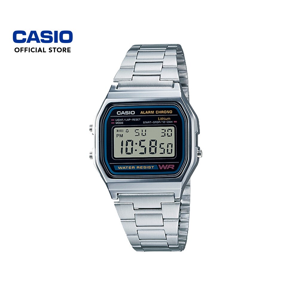 Casio Vintage A158WA-1 Silver Stainless Steel Band Men Watch / Women Watch