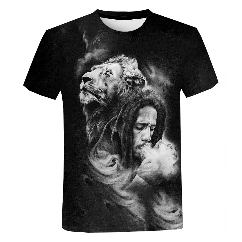 Hip Hop Singer Bob Marley 3D Printed T-shirts Unisex Popular Harajuku Funny Short Sleeve Music Rock Streetwear Oversized Tops