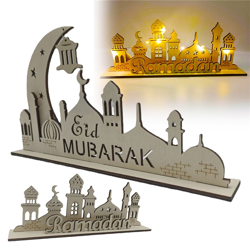 Raya 2024 Eid Mubarak LED Light Ornament Ramadan Decorations for Home 2024 Islamic Muslim Ramadan Kareem Party Supplies Eid Gifts Ramadhan