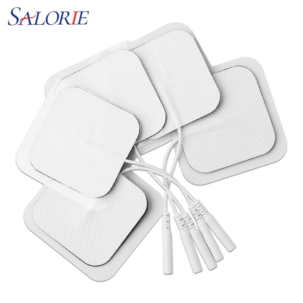 Salorie 5*5cm EMS Electrode Pads Nerve Muscle Stimulator Silicone Gel