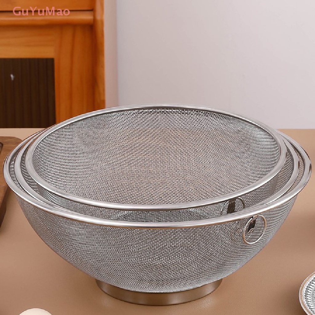 cxGUYU] Stainless Steel Flour Sieve Sifter Colander Drain Basket Filter Juice Strainer…