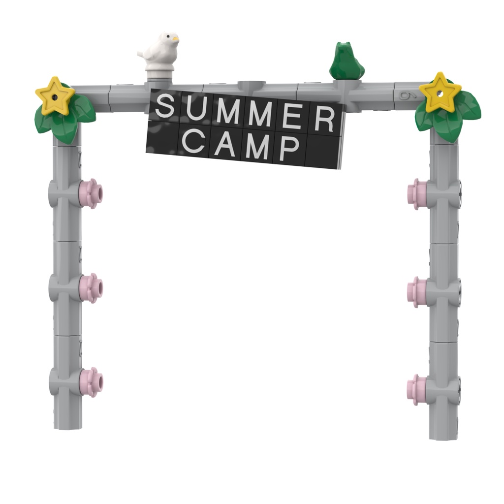 Door Summer Camp Campaign Building Blocks Toy Collection Kids Assembly Classic Brick Souvenir Decoration