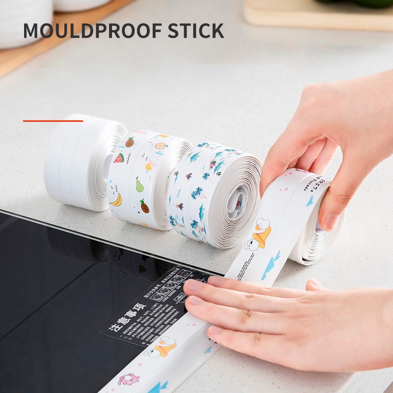 Kitchen Sink Waterproof PVC Sealing Strip Antimold Waterproof Tape Bathroom Countertop Gap