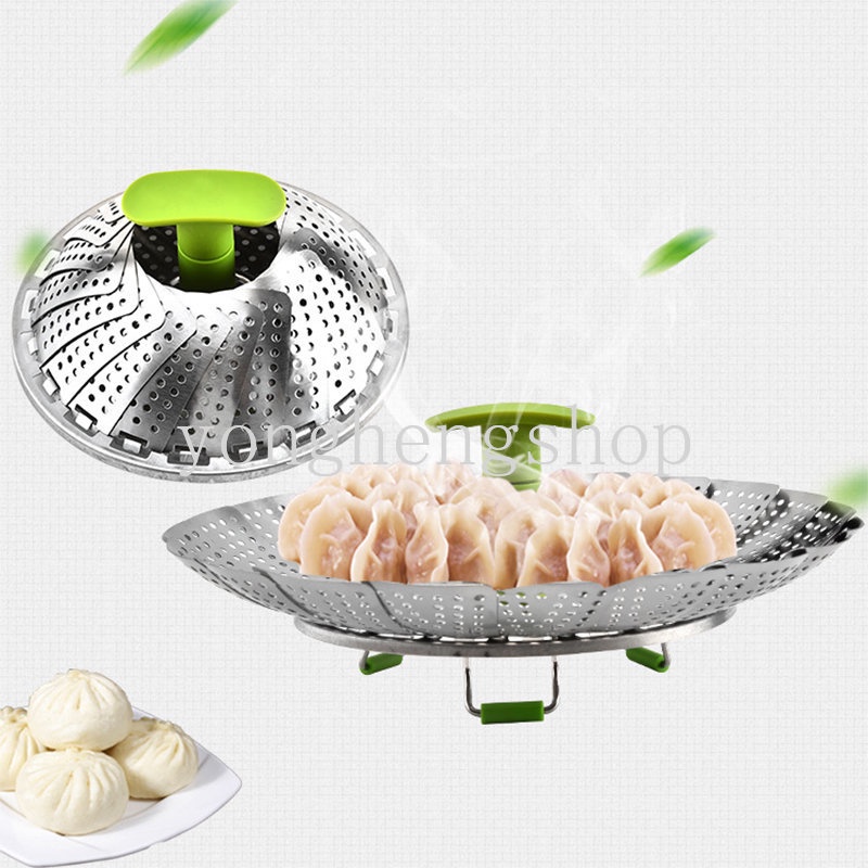 Creative Stainless Steel Steamer Lotus Shaped Telescopic Steamer Dumplings Steaming Rack Tray Vegetable Fruit Basket Kitchen Multifunctional Cookware