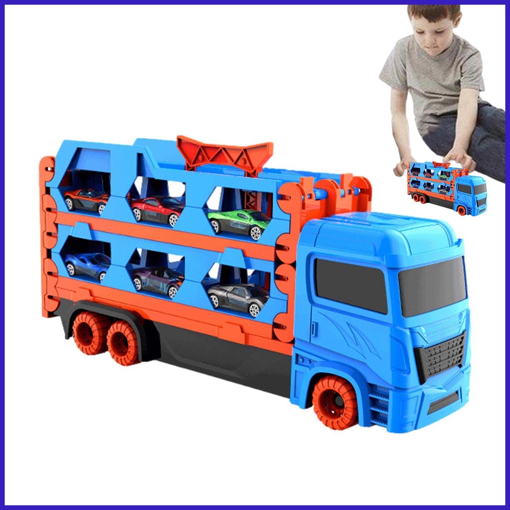 Car Transporter Toy Truck Carrier Truck Toy with Catapult Track ...