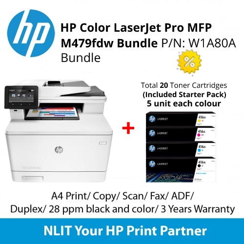 Hp Color Laserjet Pro Mfp M479fdw Printer Bundle Package Total 20 Toner Cartridges Bundle