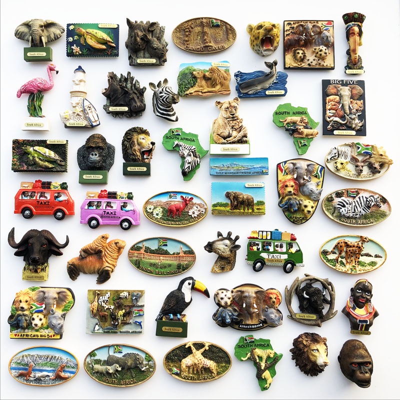 3D South Africa Animal Refrigerator Magnets Resin Handmade Refrigerator Magnets Creative Souvenirs Home Decoration