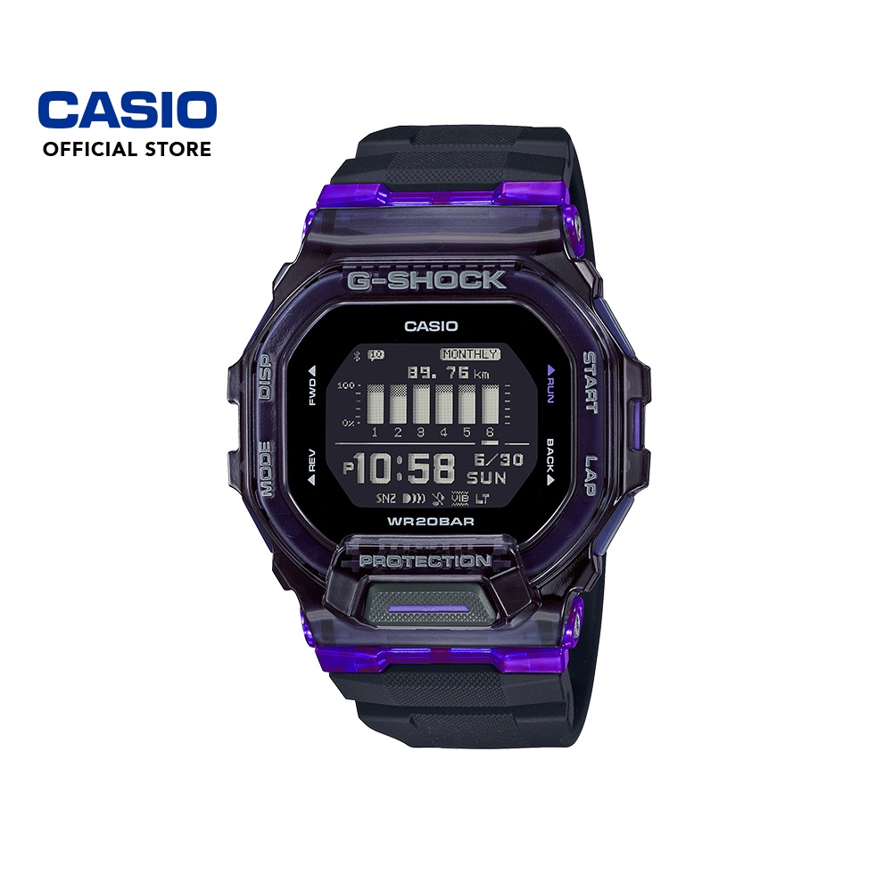 Casio G-Shock G-Squad Vital Bright Series GBD-200SM-1A6 Black Resin Band Men Sports Watch