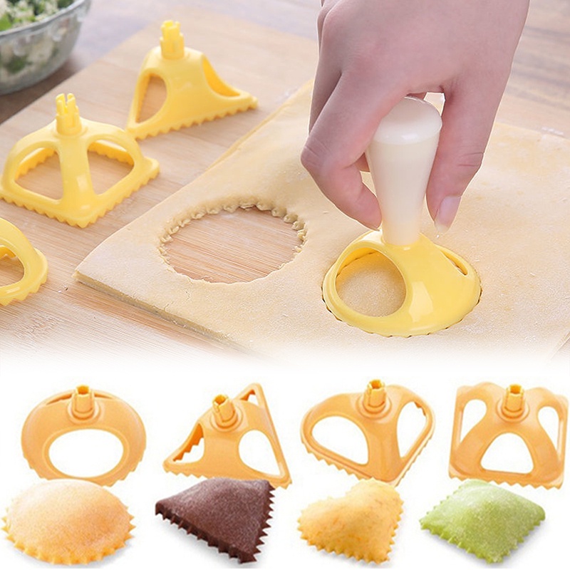 4pcs/set Dumpling Mould Dough Press Cutter Cookie Biscuit Molds DIY Ravioli Fruits Pie Pastry Mold Kitchen Baking Tool