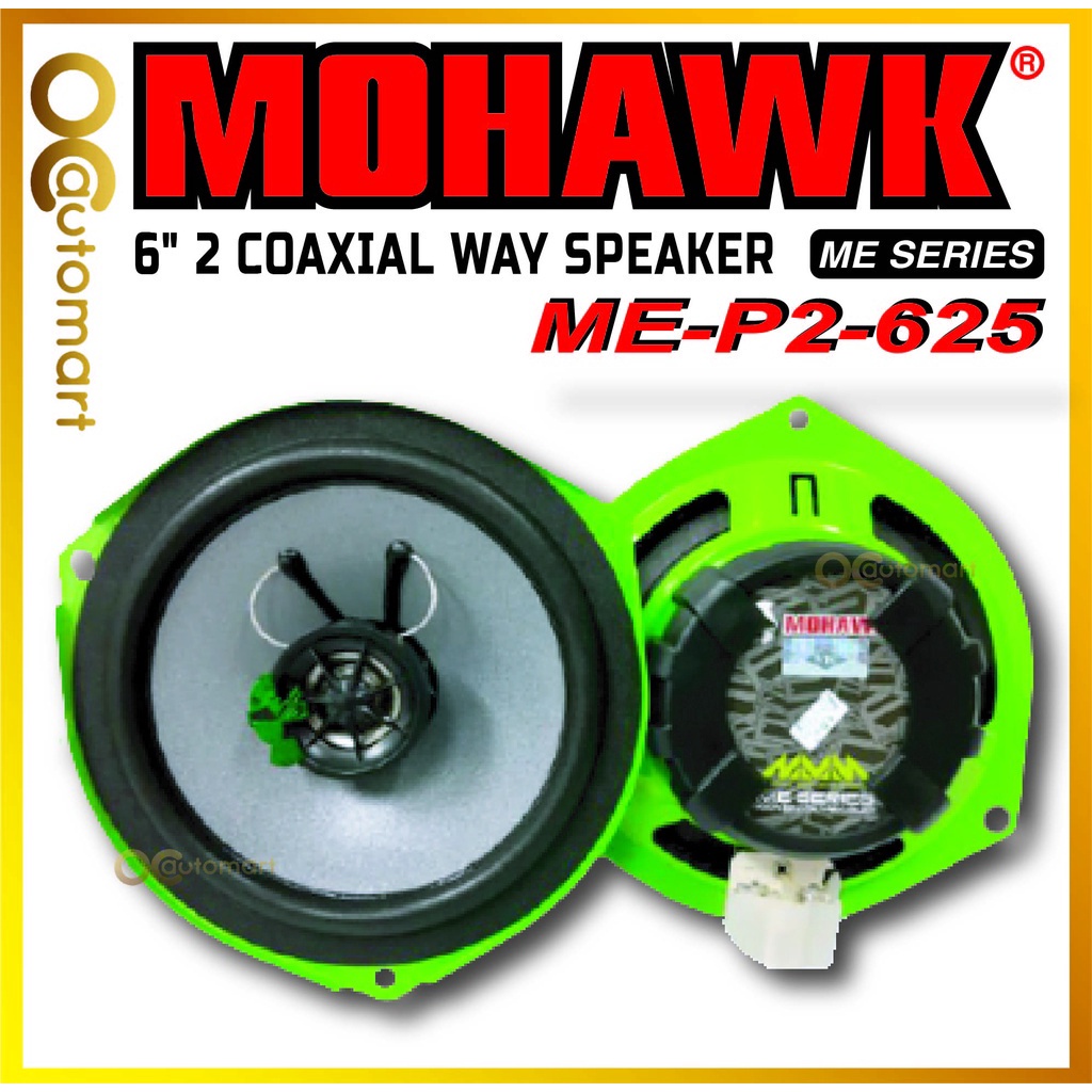 Mohawk ME Series 6 Inch Car Speaker Plug & Play 2 Way Coaxial Spk