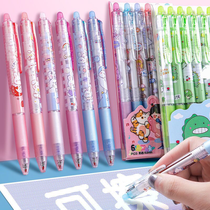 Barang YES Cute Girl Erasable Gel Pen Retractable Eraser Pen boleh