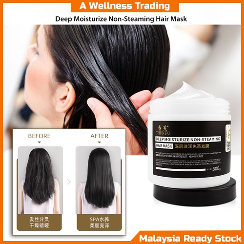 Krim lurus rambut Keratin Hair Mask 500ml Non Steam Hair cream ...