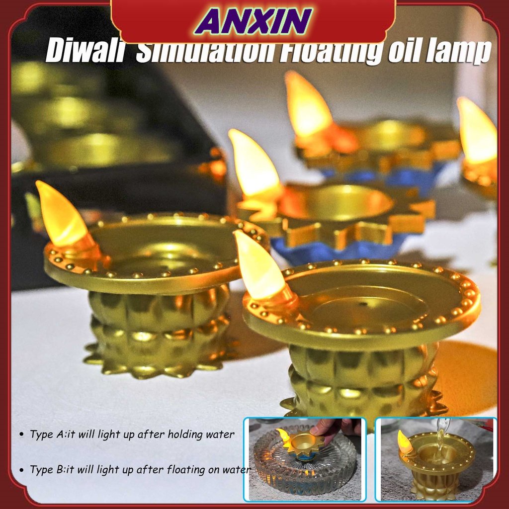 ✨New Diwali Simulation LED Candle Lamp Deepavali Decorative Candle Small Floating Decoration Oil Lamp