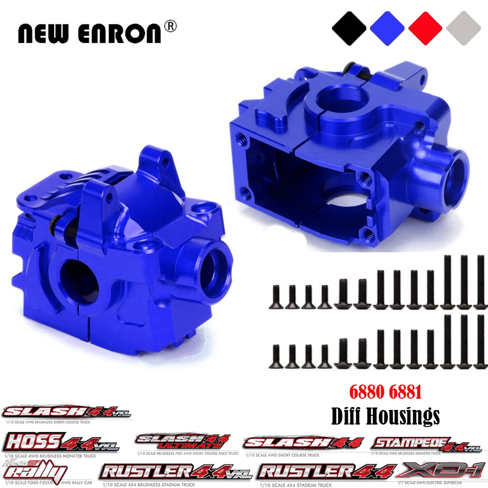 Diff Gearbox Differential Housings Front Rear Alloy 6880 6881 for RC Car Part Traxxas 1/10 Hoss Rustler Slash Stampede XO-1 Ford