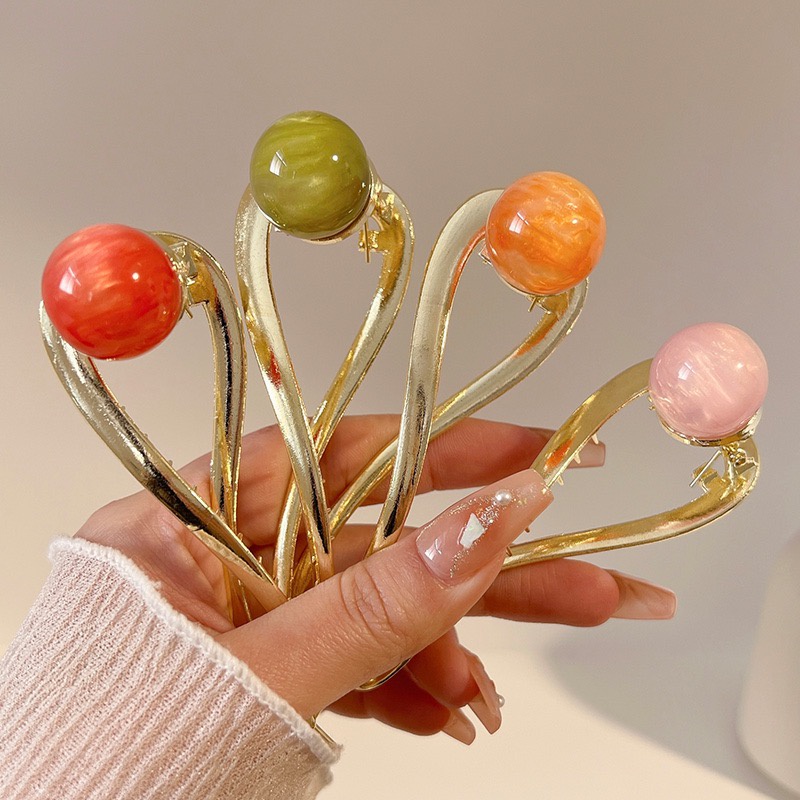 New Pearl Twister Clip Senior Sense Temperament Metal Grab Clip Hair Accessories