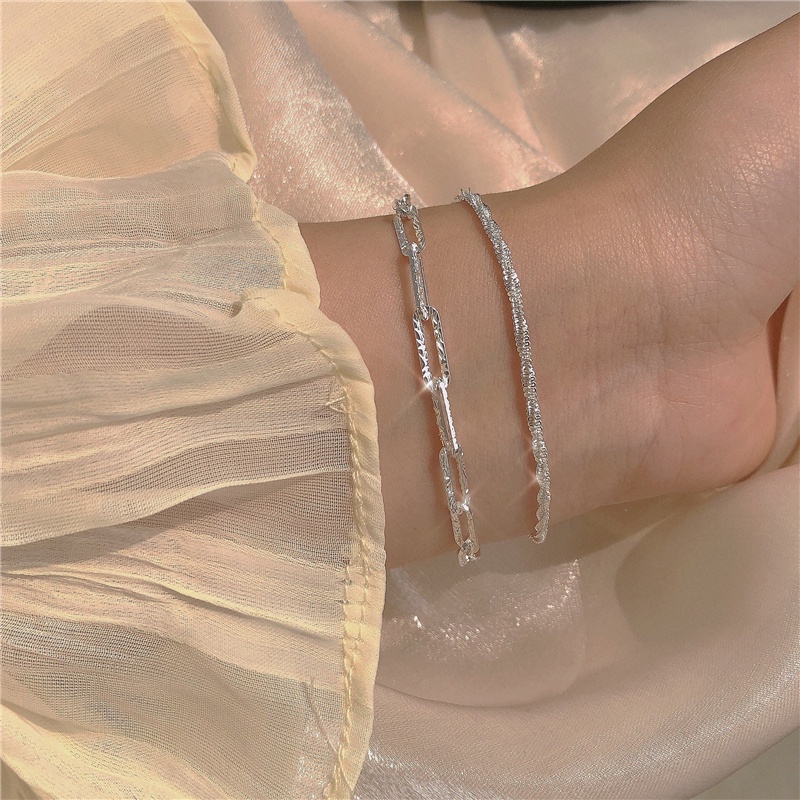 2-Piece Bracelet Female Summer Ins Fashion Simple Bracelet Sparkling Bracelet Starry High-End Bracelet Female Gift