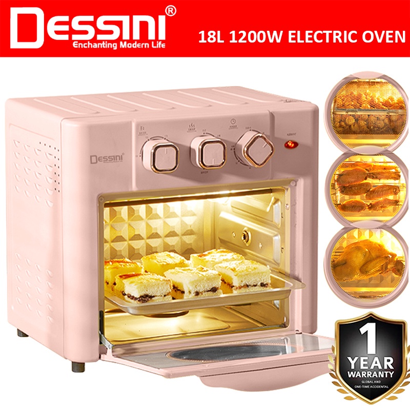 DESSINI  18L Electric Rotisserie Oven Convection Hot Air Fryer Toaster Timer Oil Free Roaster Machine / Ketuhar