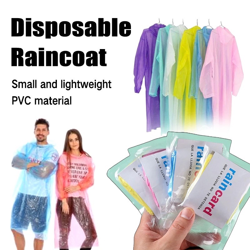 Universal Waterproof Raincoat Adult Transparent Camping Hoodie Rainwear / Portable Disposable Outdoor Motorcycles Raincoat