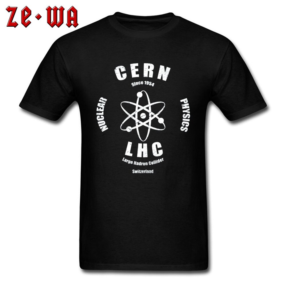 2022 Men T Shirts Geek CERN T Shirt Nuclear Research Black White Tshirt Male Letter Clothes Printed Tops Graphic XS