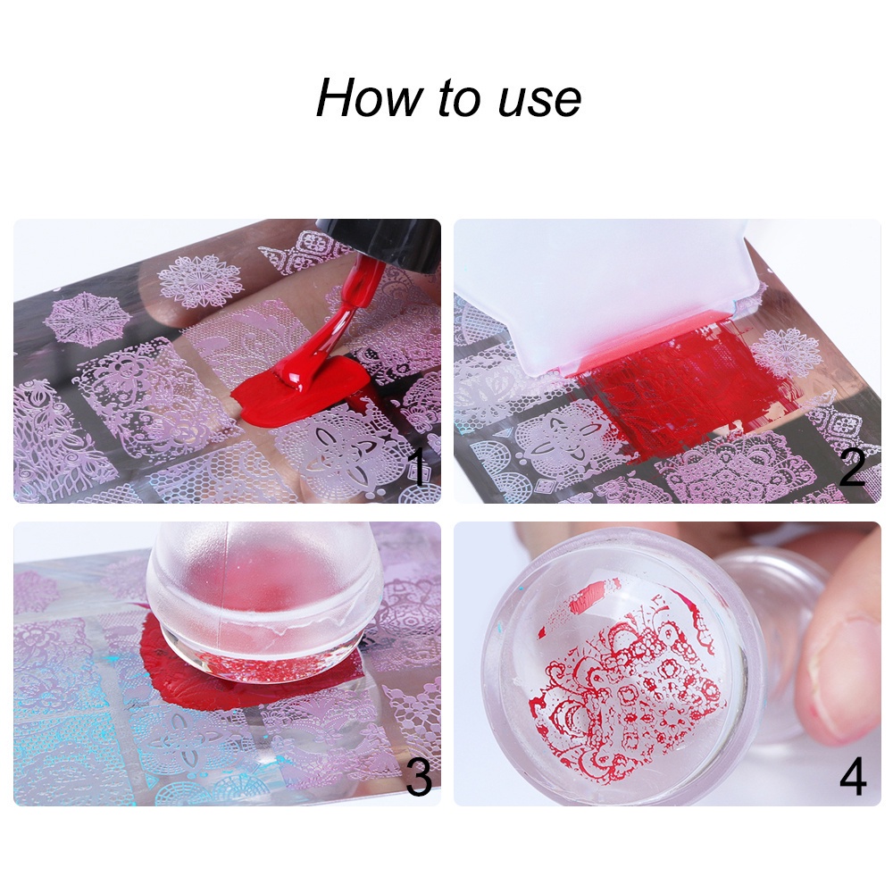 Reliable Durable Transparent Silicone Nail Stamp Scraper / DIY Print Art Stamping Stamper Plate Portable Polish Patte... - Image 2