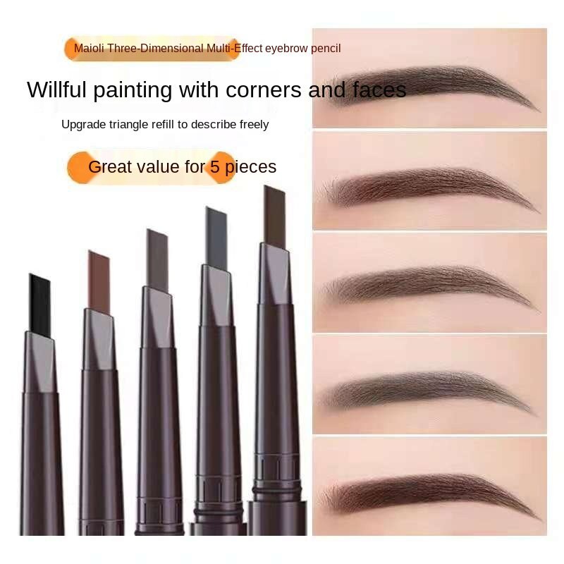 Durable Reliable Eyebrow Pencil Double Head Waterproof Sweatproof Black Makeup眉笔双头防水防汗黑眉妆 - Image 4