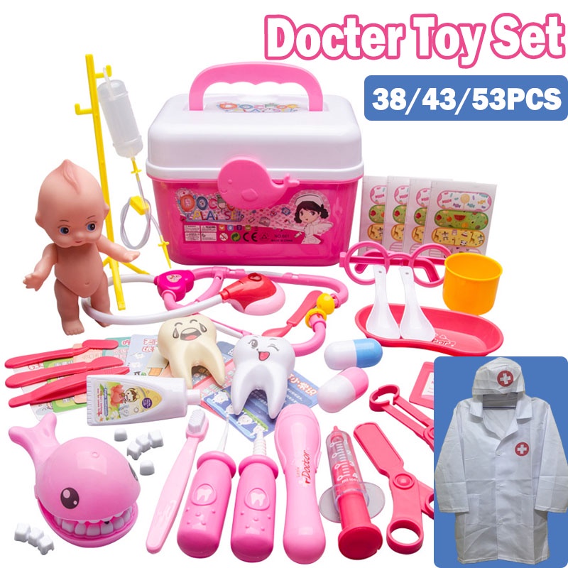 Doctor Toy Set Simulation Docter Nurse Stethoscope Injection Play House Medical Toolbox Medical Equipment Device Toys