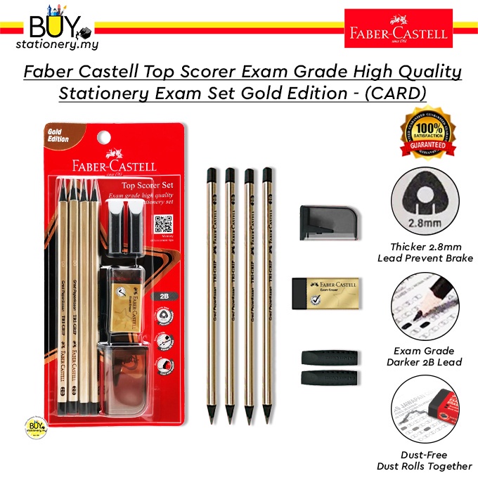 Faber Castell Top Scorer Stationery Set Gold Black Edition - (CARD) Stationary Set Alat Tulis Student Gift Hadiah Murid