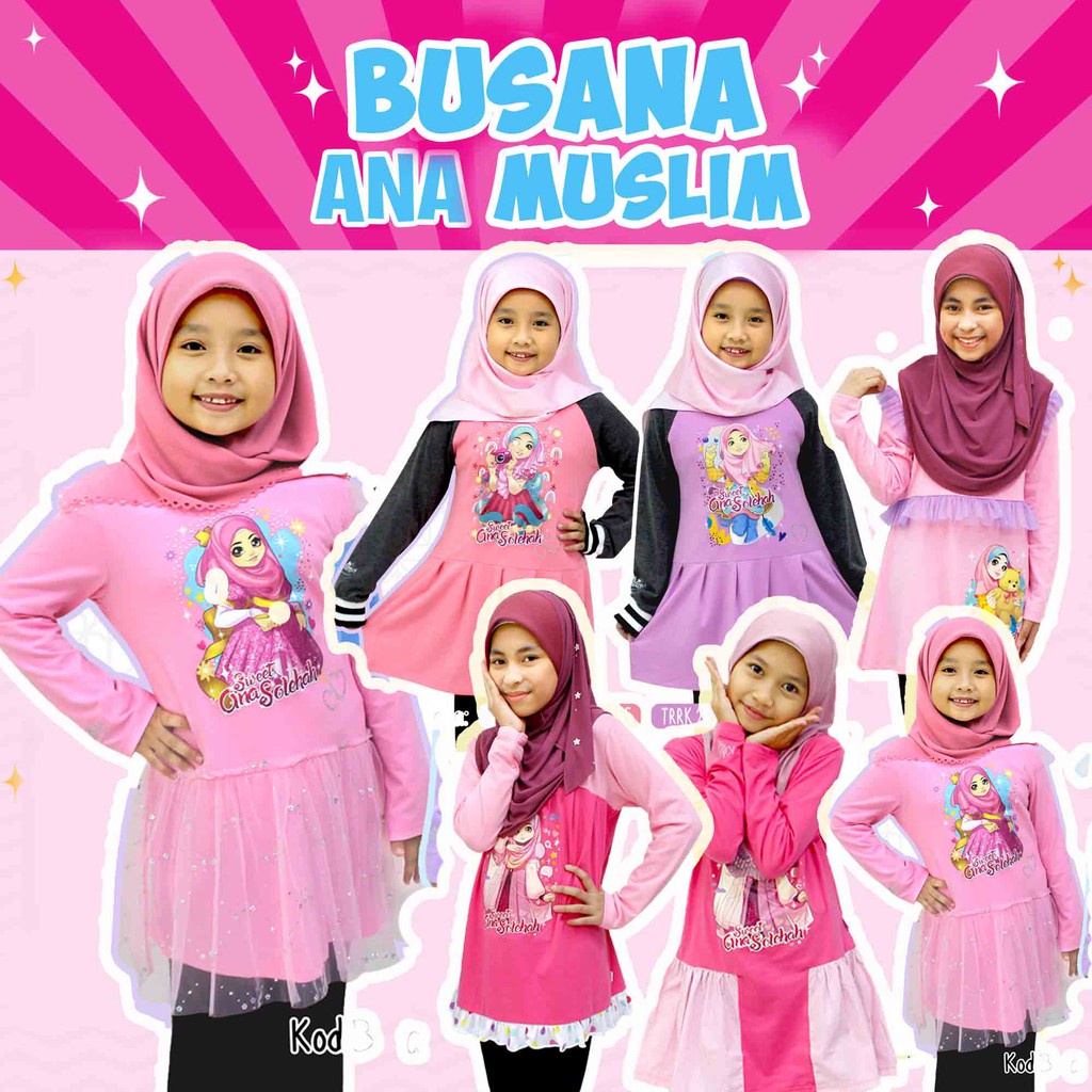 Ana Muslim Apparel : KOLEKSI 11 DESIGN BAJU PINK ANA MUSLIM - Busana Budak Perempuan Girl Dresses (Girls Fashion)