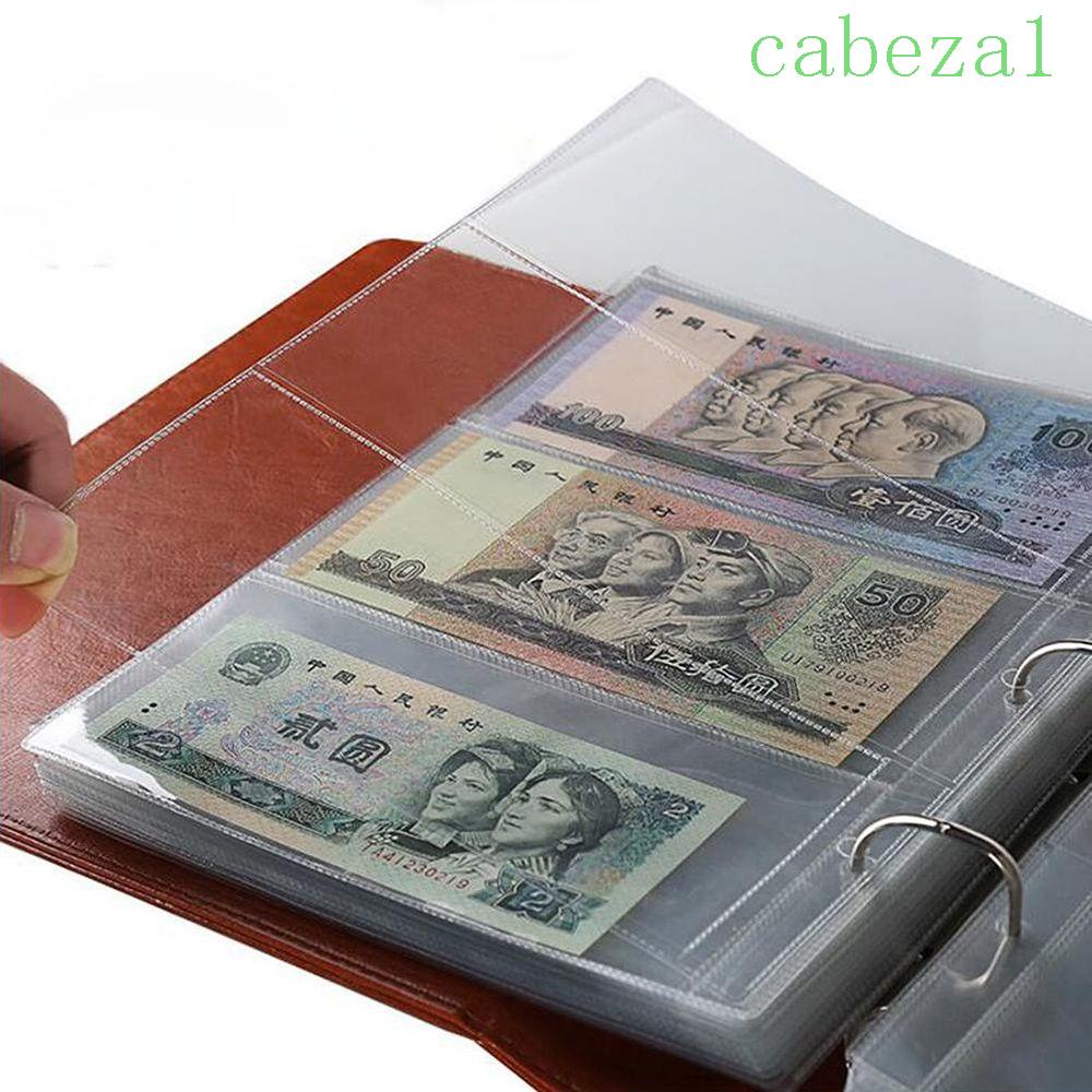 CABEZA PVC Paper Money Album Leaf Sheet Currency Banknote Collecting Album leaflet Detachable Collectors 180x80mm Money Storage Bills Holder Album Accessory 3 holes leaflet /Multicolor