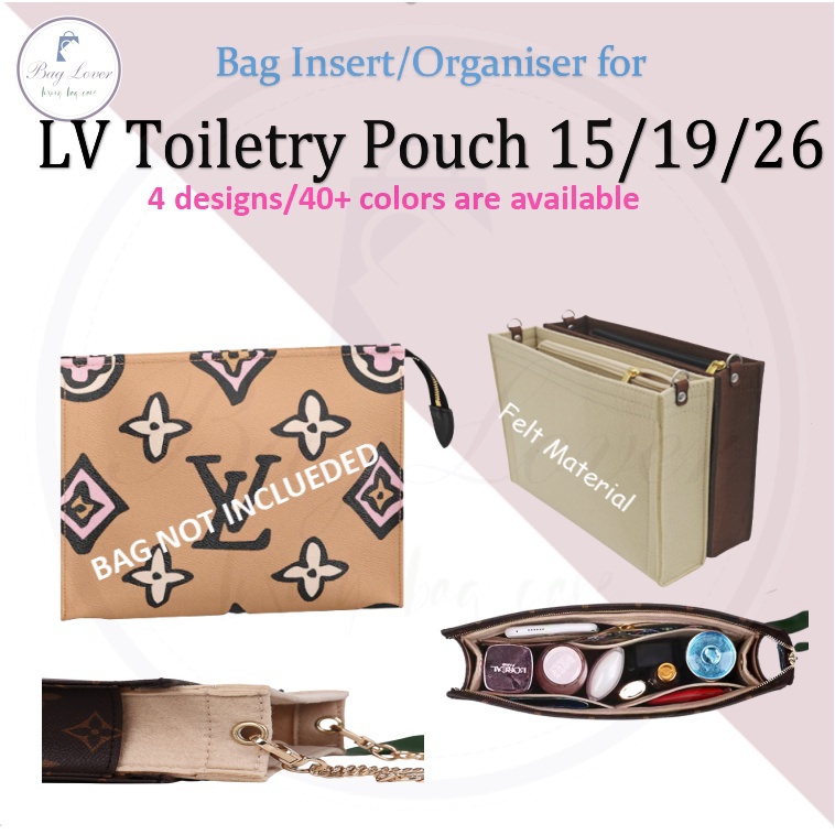 CONVERSION KIT HANDBAG 1 INSERT ORGANIZER FOR LV TOILETRY 19 POUCH 4 COLORS