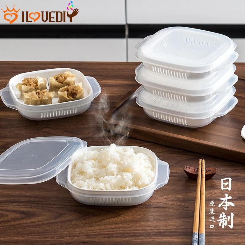 Microwave Oven Office Refrigerator Storage Box Sealed Food Storage Container Vegetable Fruit Preservation Keep Fresh Box Freezer Food Storage Boxes Japanese Imported Rice Lunch Box