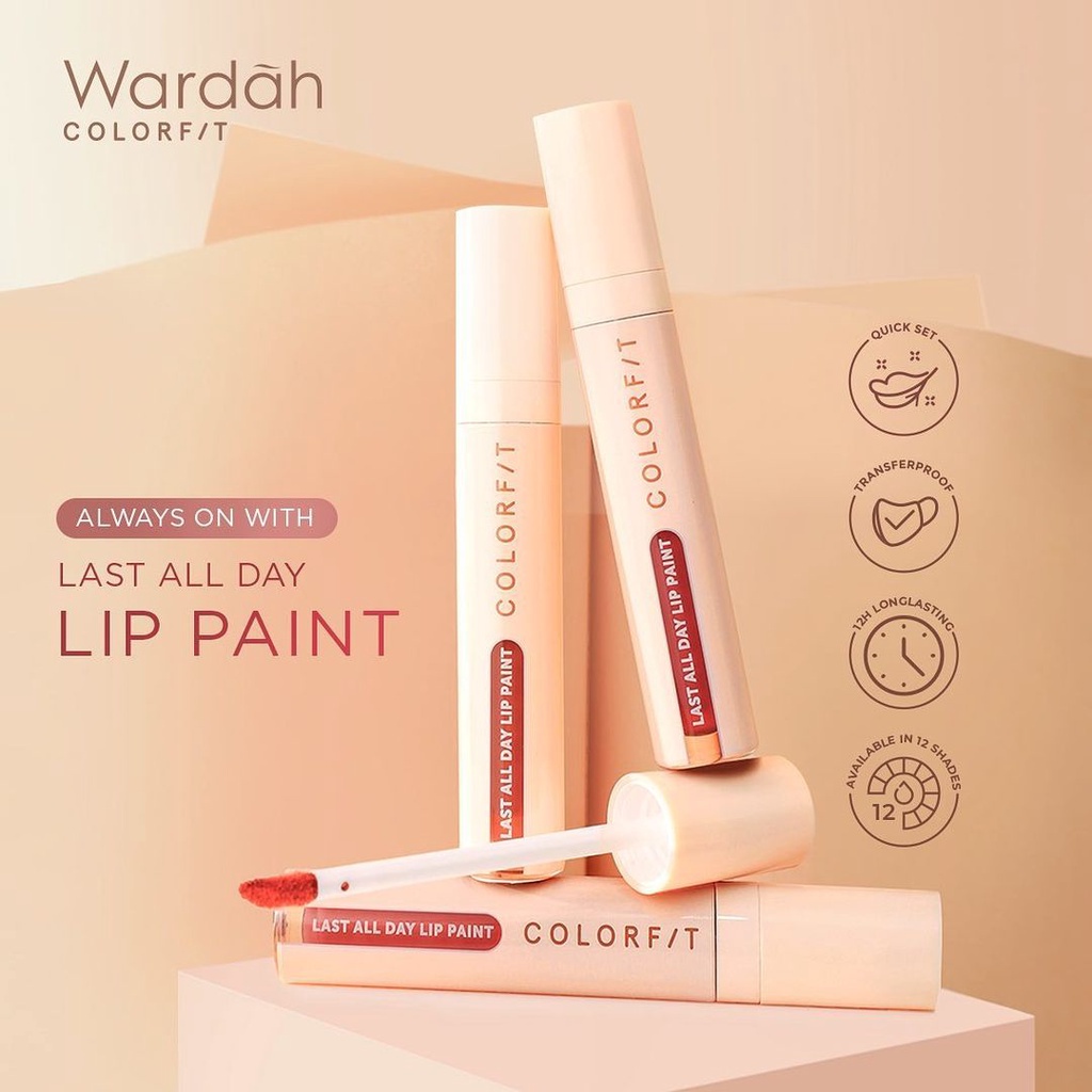 Reliable Essential Get Long-Lasting Matte Perfection Wardah Colorfit Last All Day Lip Paint Cream 4.2g Must - Image 4